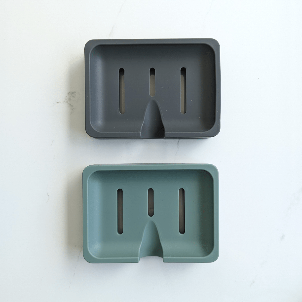 Silicone soap dish grey and green
