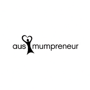 The word 'Ausmumpreneur' in black text on a white background