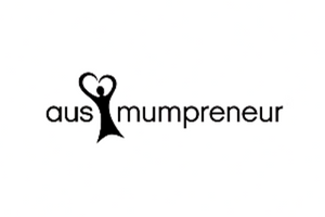 The word 'Ausmumpreneur' in black text on a white background