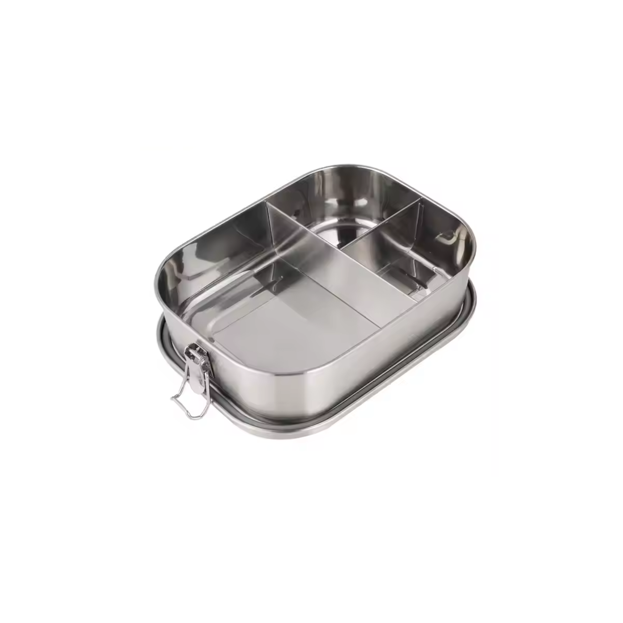 Stainless Steel Lunch Box 800ml Rectangle with 3 Compartments