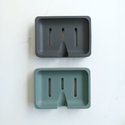 Silicone soap dish grey and green