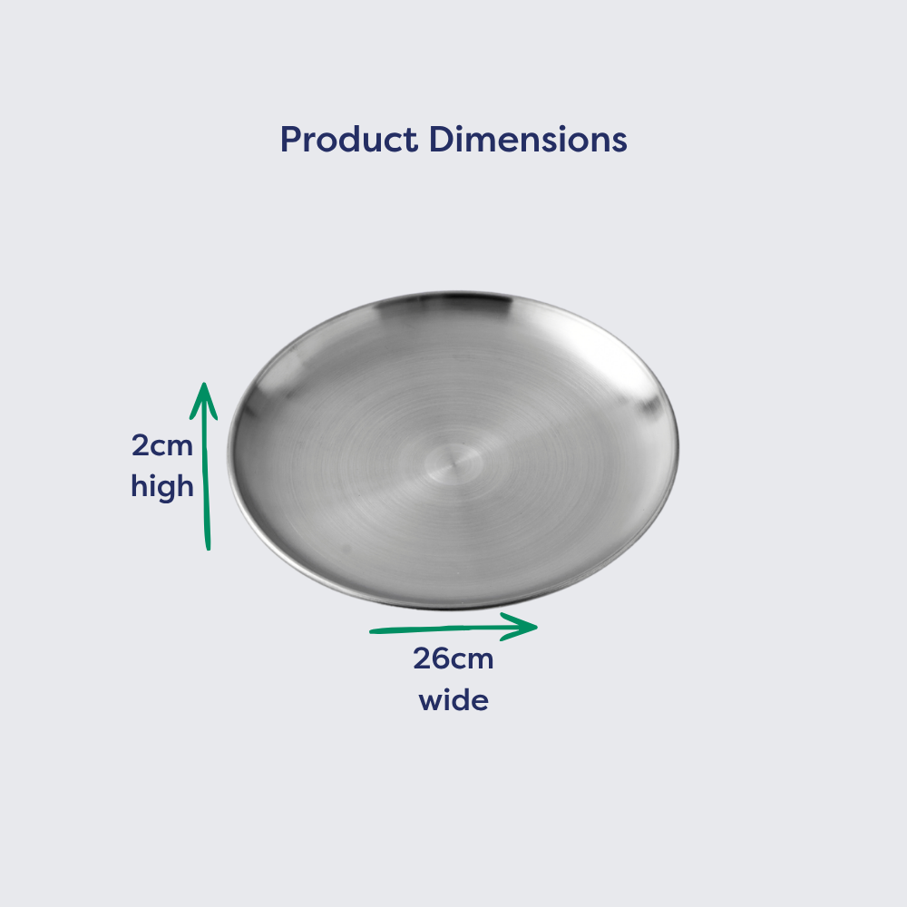 26cm Stainless Steel Dinner Plate