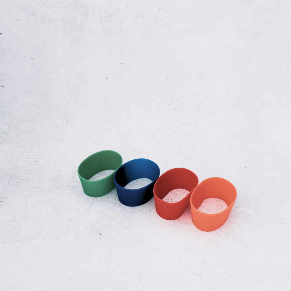 4 pack silicone bands for 350ml stainless steel cups in assorted colours