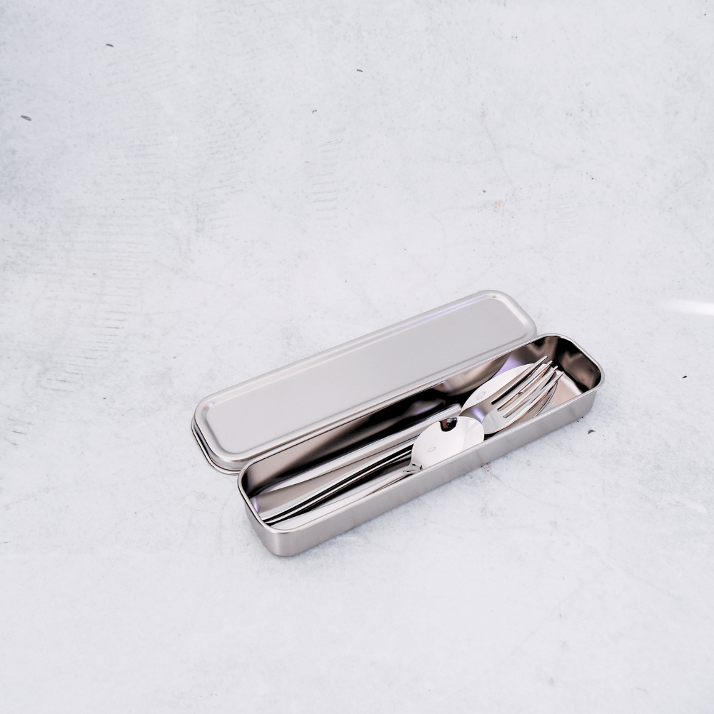 Stainless Steel Single Set Cutlery in Tin