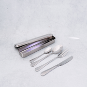 Stainless Steel Single Set Cutlery in Tin