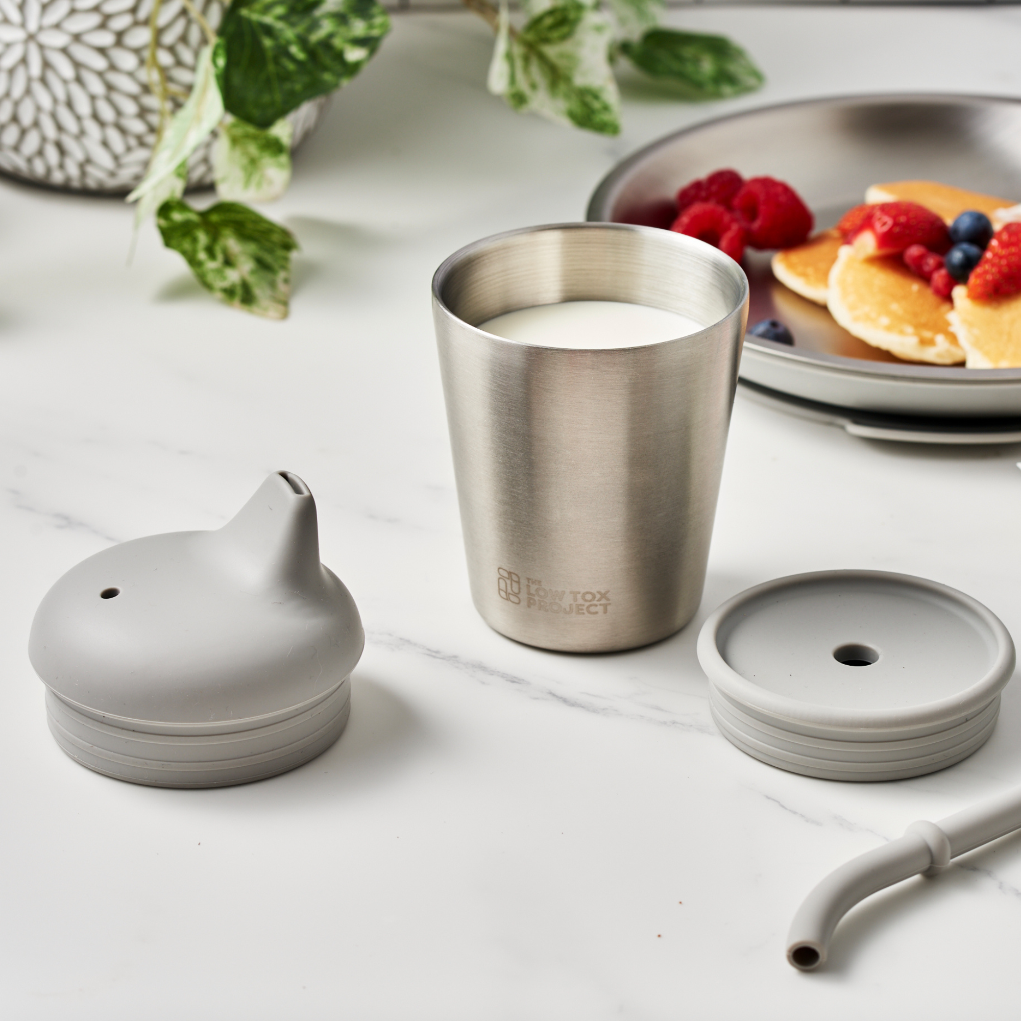 Sippy cup with straw top stainless steel without lid