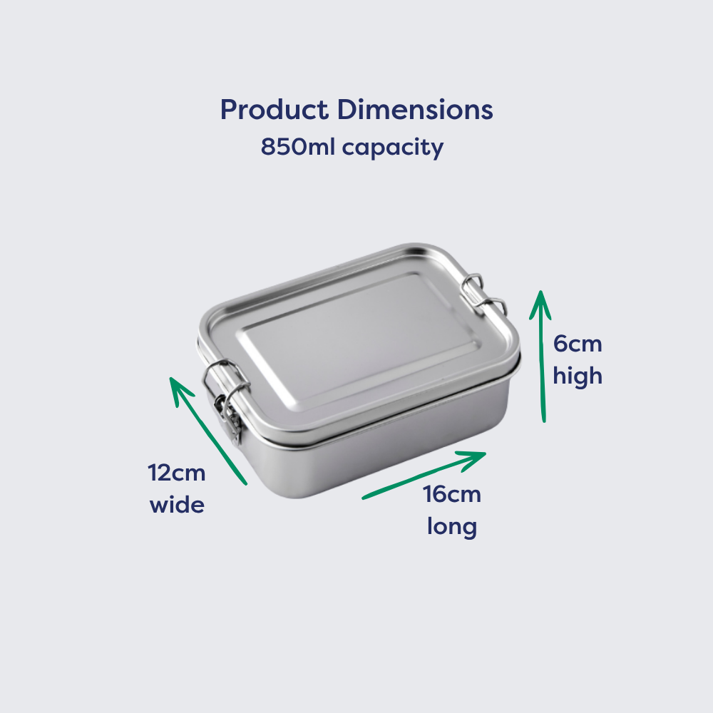 Medium Stainless Steel Lunch Box 850ml