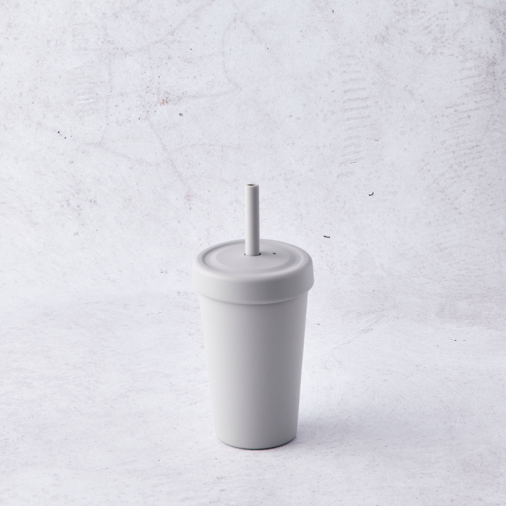 Stainless Steel Double walled 350ml Cup with Silicone Sleeve and Straw