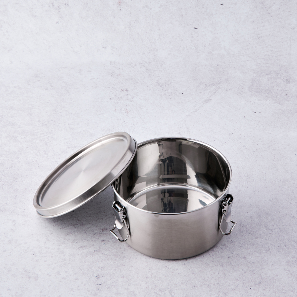 Stainless Steel Lunch Box Round 1200ml