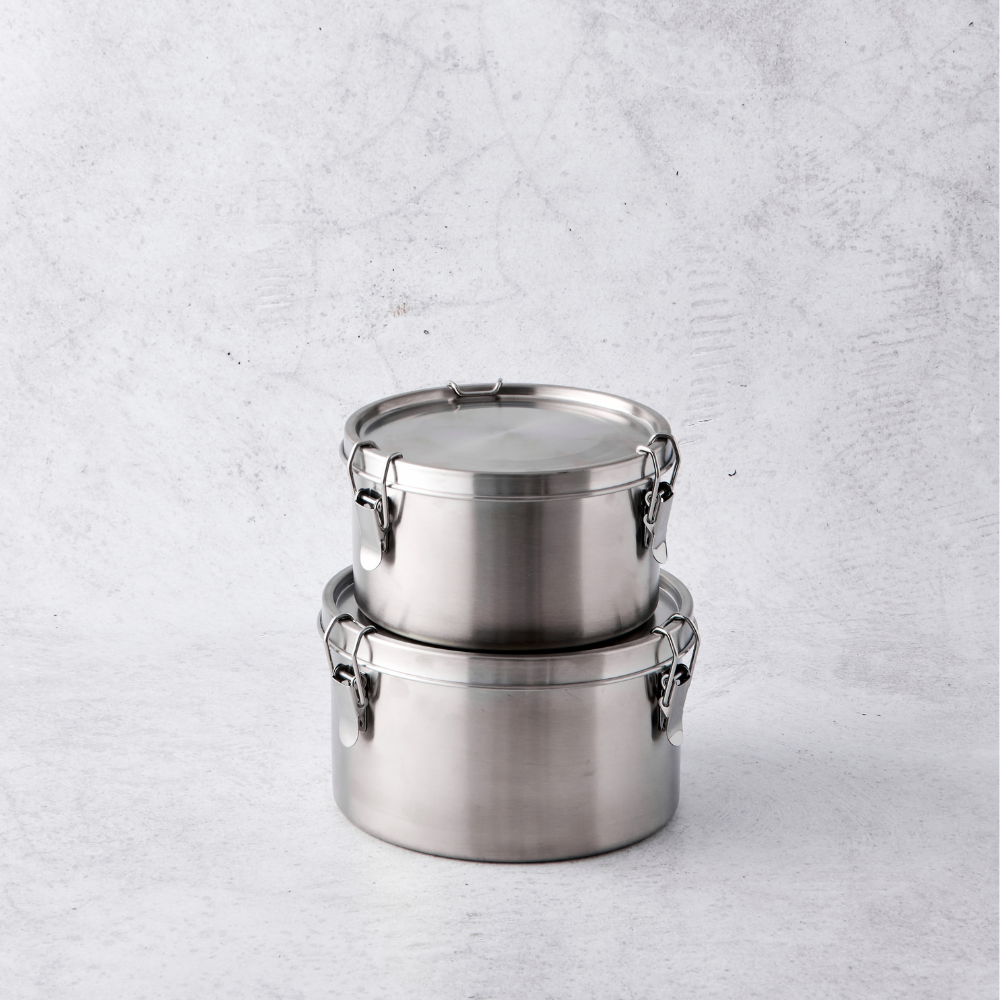 Lunch Container Round Stainless Steel Lunch Box Round 1800ml – The Low Tox Project
