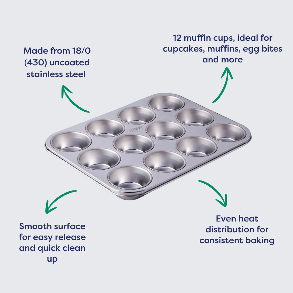 Stainless Steel Muffin Pan 12 cup