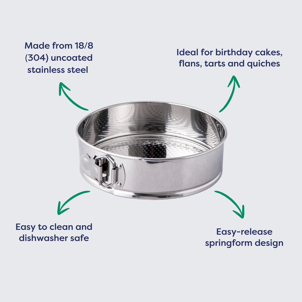 Stainless Steel Round Spring Cake Tin 9"