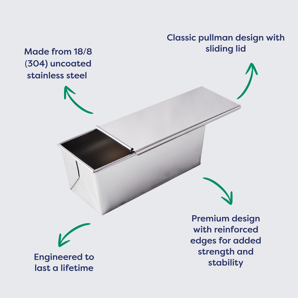 Stainless Steel Pullman Bread Pan with Lid